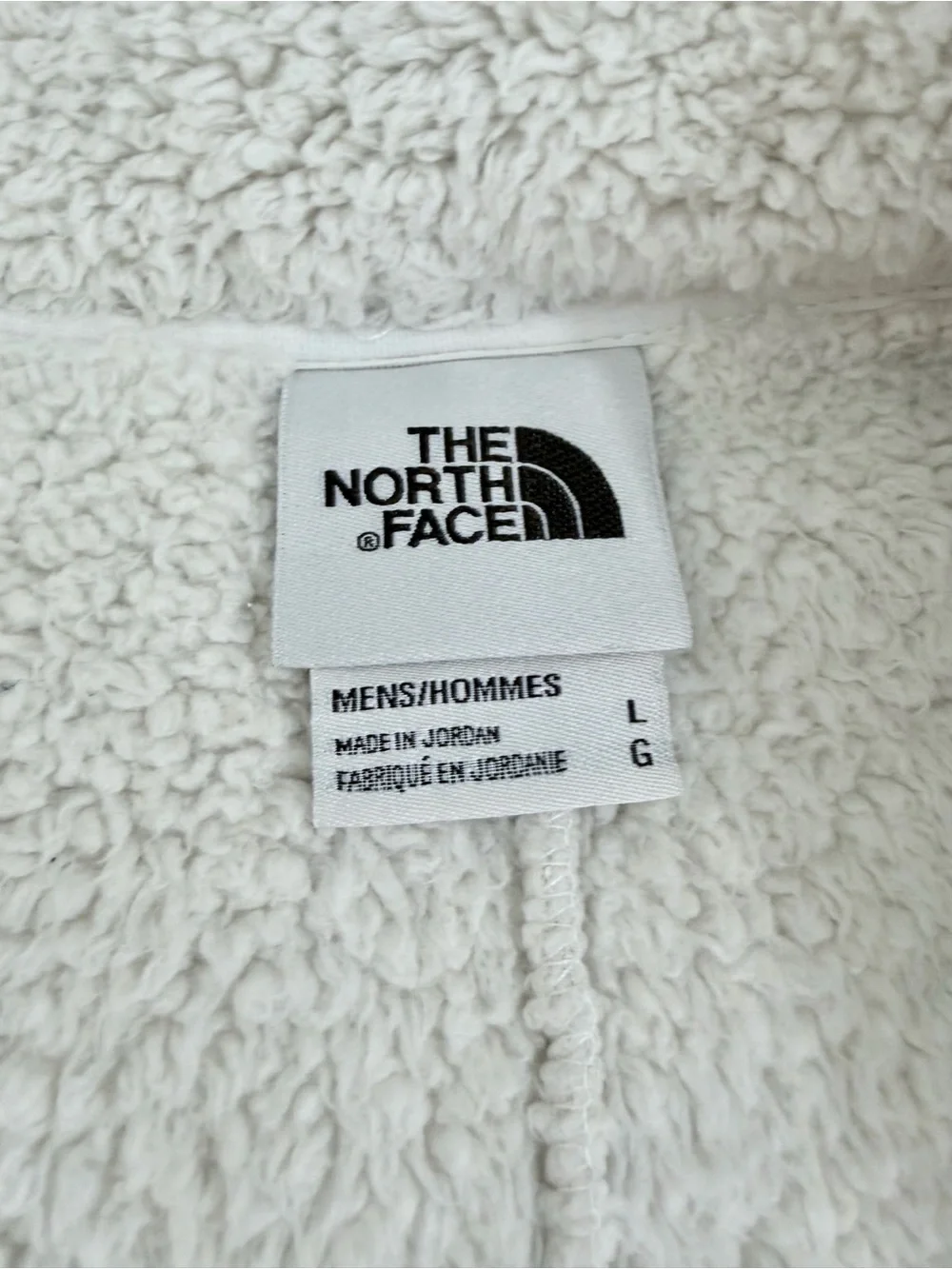 The North Face recycled cream front